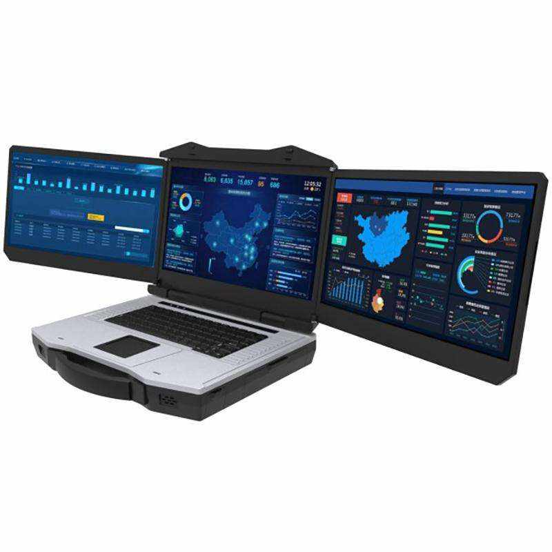 Transportation Military Industry Broadcasting Education Emergency Industrial Rugged Computer Portable 13.3-inch Triple-Screen Laptop - Image 4