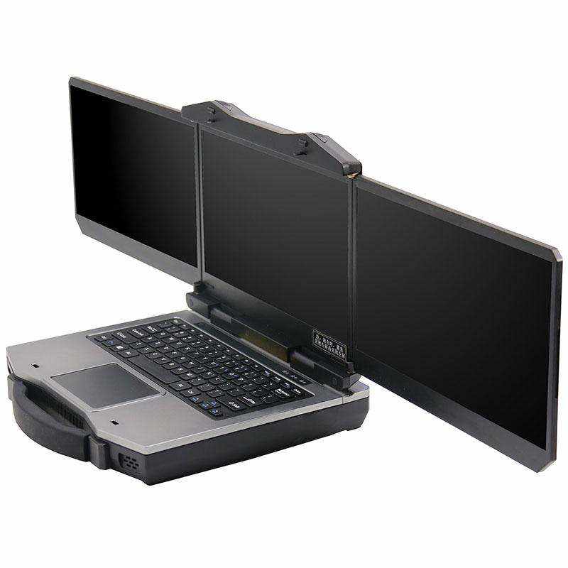 Transportation Military Industry Broadcasting Education Emergency Industrial Rugged Computer Portable 13.3-inch Triple-Screen Laptop - Image 3